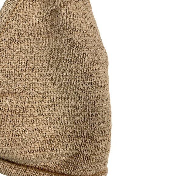 NWT Cult Gaia Serita Center Front Twist Cutout Woven Knit Maxi Dress Sand Size L - Picture 9 of 12